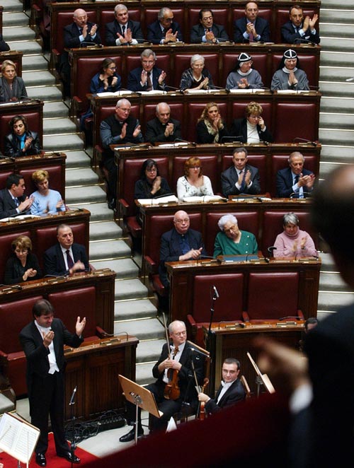 Un concerto nell'Aula di Montecitorio per ricordare la visita del Papa