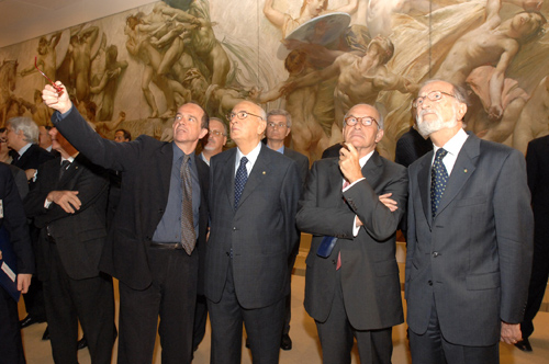I Presidenti Napolitano e Bertinotti all'inaugurazione della Mostra